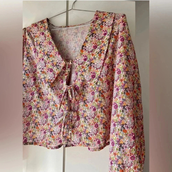 Gingham Palace Set Women’s Small Sixtine Blouse and Sandrine Shorts Floral - Picture 3 of 15